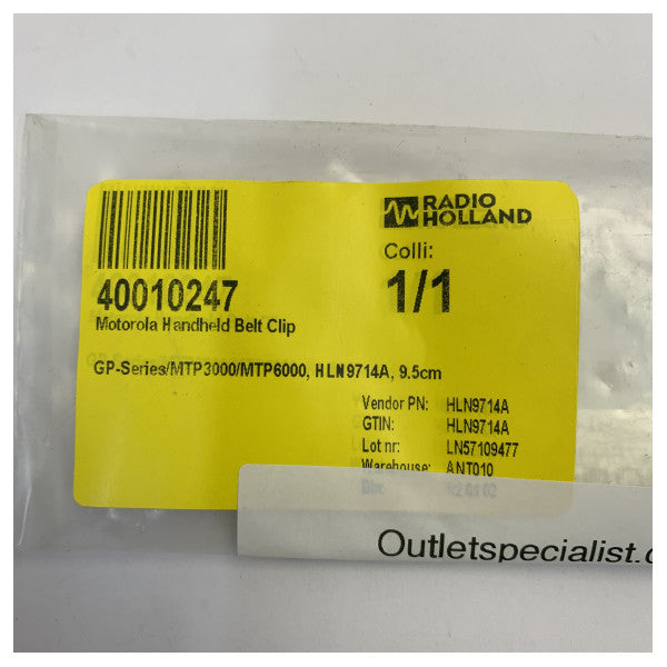 Motorola HLN9714A 2,5-tommers belteklips for GP-serien MTP3000 MTP6000-radioer 