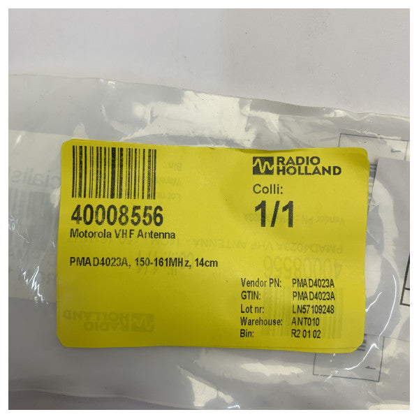 Κεραία μαστίγιο Motorola PMAD4023A VHF 150-161MHz 14cm για ναυτικά ραδιόφωνα 