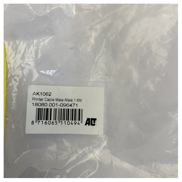 Câble d'imprimante parallèle AC AK1062 D-Sub 25 broches DB25 mâle à mâle, câble de données legacy 