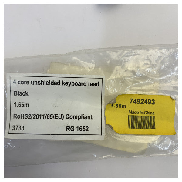 Câble électrique spiralé 4 conducteurs RS PRO 749-2493 0,25 mm² gaine PVC noire, cordon d'alimentation 