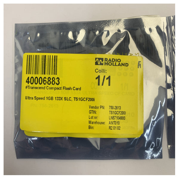 Transcend 1GB CompactFlash Card 133X SLC Industrial Grade TS1GCF200i 