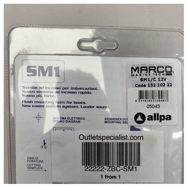 Marco Smile 12V elektrisk rustfritt stål - SM1 - 132 102 22