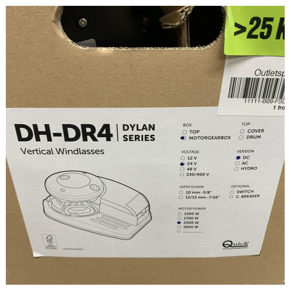 Quick Dylan DR4 2000W 12/13mm Windlass Stainless Steel Electric 24V - FSDR20240012A01