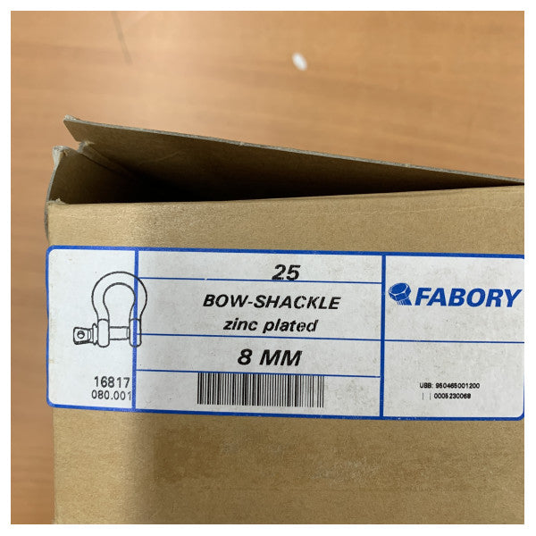 8mm Galvanized Steel Bow Shackle with Screw Pin Collar 1pcs