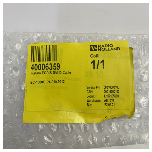 Furuno EC-1000C ECDIS DVI-D Internal Connection Cable 24-010-9012