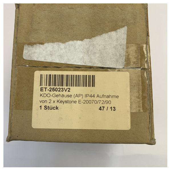 ET-25023V2 Surface Mount IP44 Electrical Enclosure for 2x Keystone Jacks