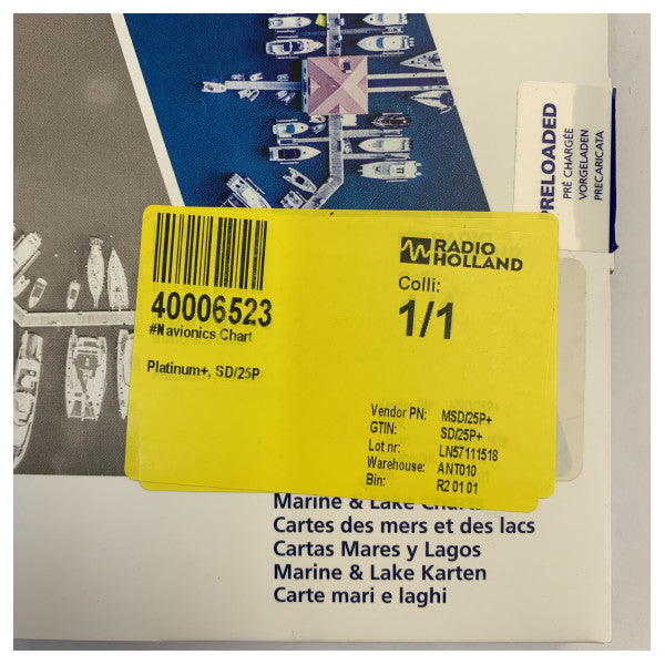 Navionics Platinum+ Marinekort SD/MSD 25P Sydeuropa og Centraleuropa 