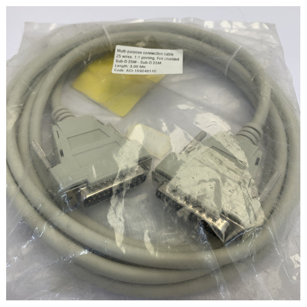 Roline Cable de datos serie RS232 D-Sub de 25 pines macho a macho de 3 m - DB25 M/M 