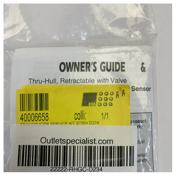 Kit de serviço do transdutor de velocidade Raymarine D234 D 001-008 