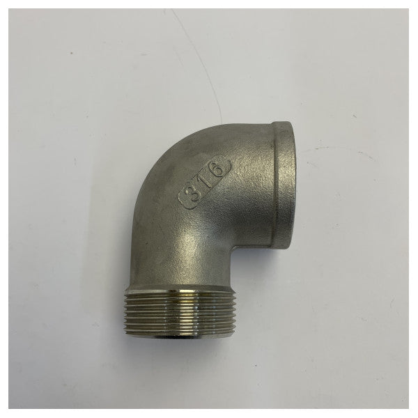 Osculati 316 Stainless Steel 90 degrees Male-Female Elbow 1 1/2 inch 17.124.06 