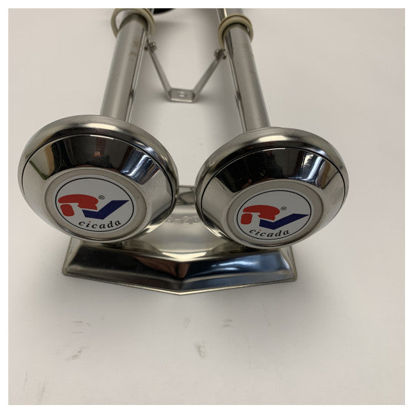 Klaxon Double Air Horn en Acier Inoxydable de Qualité Marine – Klaxon Durable et Fort à Double Signal pour Bateaux 