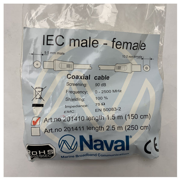 Naval Coax Connection Cable 90 dB - 201410 1,5 m