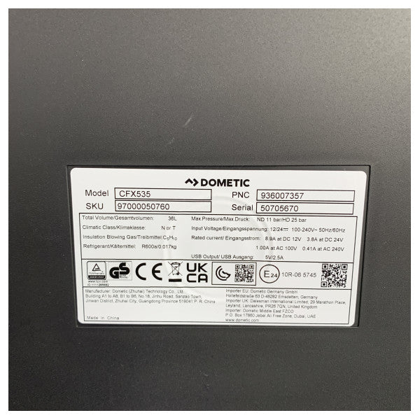 Dometic CFX5 35 35L Frigorifero a compressore raffreddato 12/24/230V - 97000050760 