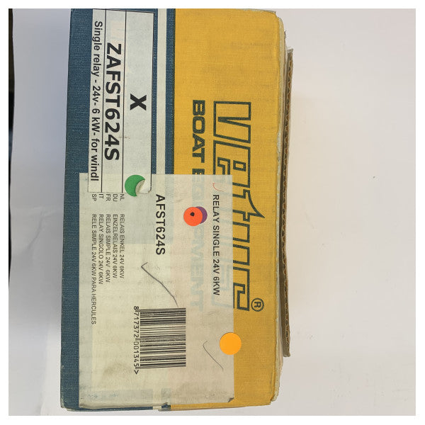 VETUS enkelt relæ 24 Volt/6000 Watt M10-terminaler AFST624S 