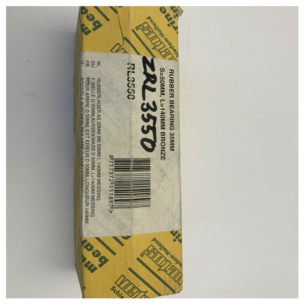 Vetus RL3550 Water-lubricated rubber bearing with brass outer casing 35mm x 50mm x 140mm