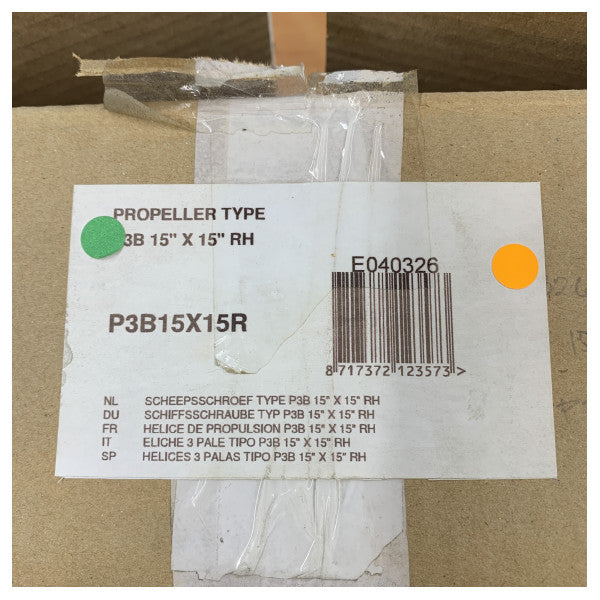 VETUS propeller 3-xafra P3B 15inch x 15inch, lemin 