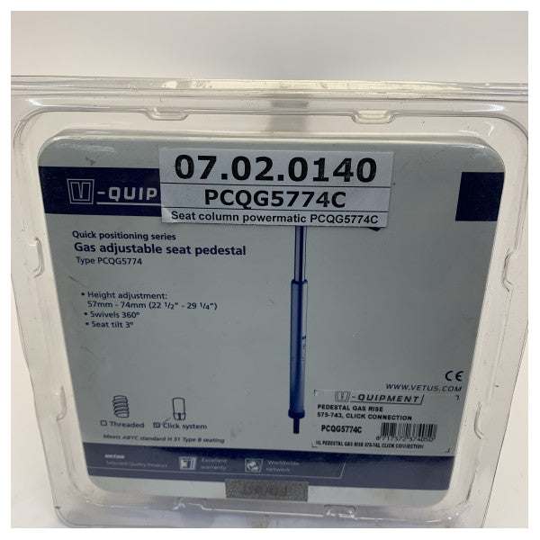 Vetus PCQG5774T Quick Positioning Chair Leg With Gas Spring 570-740mm