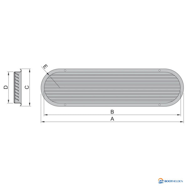 Vetus DBOX150 kaxxa dorade tal-plastik tip 150 għall-port ta’ ventilazzjoni ASV150A, SSV150 u SSVL150 Fond ta’ installazzjoni 103mm 
