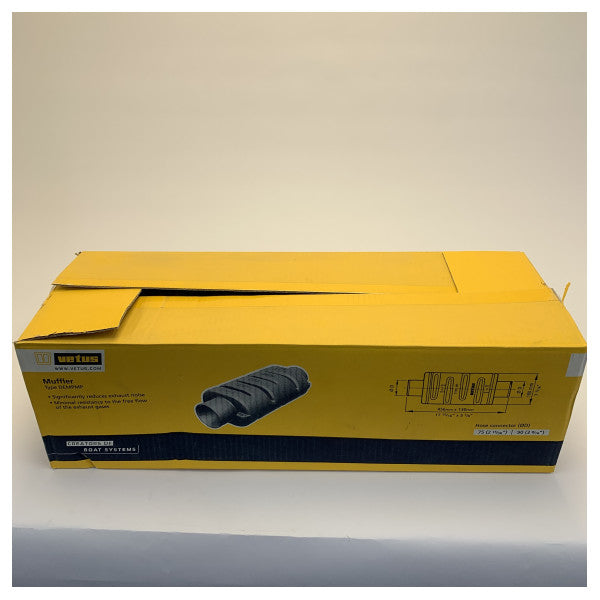 Vetus DEMPMP100 Silencer għal 102mm Exhaust hose 580x168mm 