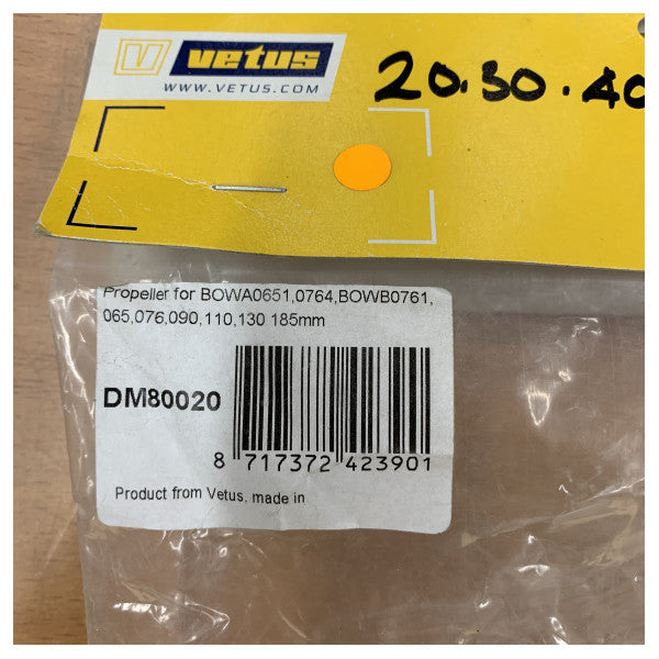 Vetus DM80020 Screw for BOWA0651 0764 BOWB0761 6 Blade D185mm