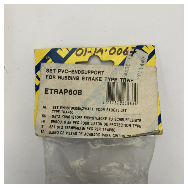 Vetus ETRAP60B Set end pieces Black For rubbing strake type TRAP60