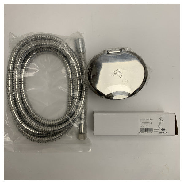 Osculati Marine Edelstahl-Duschbox mit Mischbatterie - Langlebiger 2,5 m Nylonschlauch für Boote und Yachten