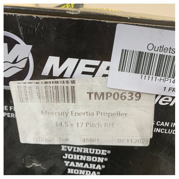 Mercury 8M0151235 Enertia Paslanmaz Çelik Deniz Pervanesi 14.5x17 Sağ 
