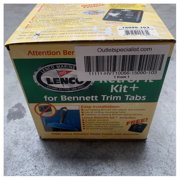 Lenco Marine Nachrüstsatz mit LED-Anzeige und elektrischen Antrieben für Bennett Trimmklappen - 15090-103