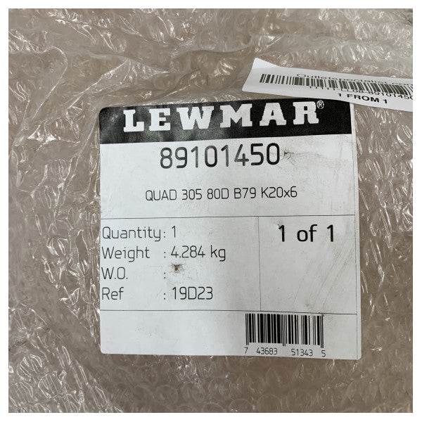 Lewmar 89101450 Quad 305 80D B79 K20X6 