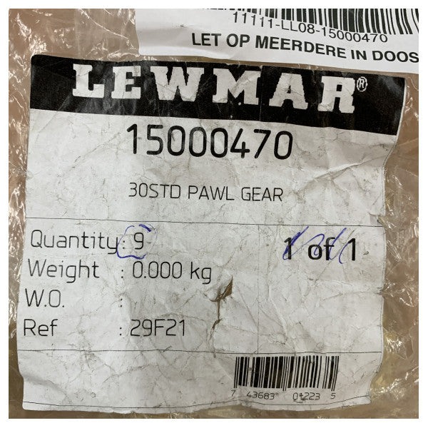 Lewmar 30STD зъбно колело с палец за самозадържащи лебедки - 15000470 