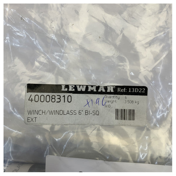 Lewmar 40008310 Extensão de acionamento Bi-Square de 6 polegadas para guincho e molinete 