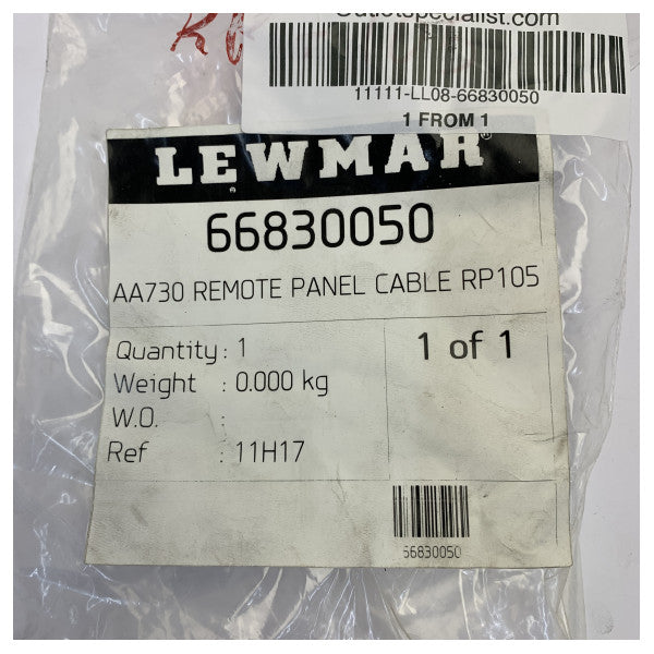Lewmar 66830050 AA730 Fernbedienungskabel RP105 