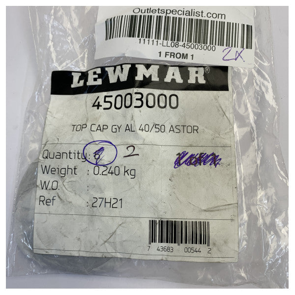 Lewmar 45003000 Astor Oberkappe Grau Aluminium 40/50 Lukensatz 