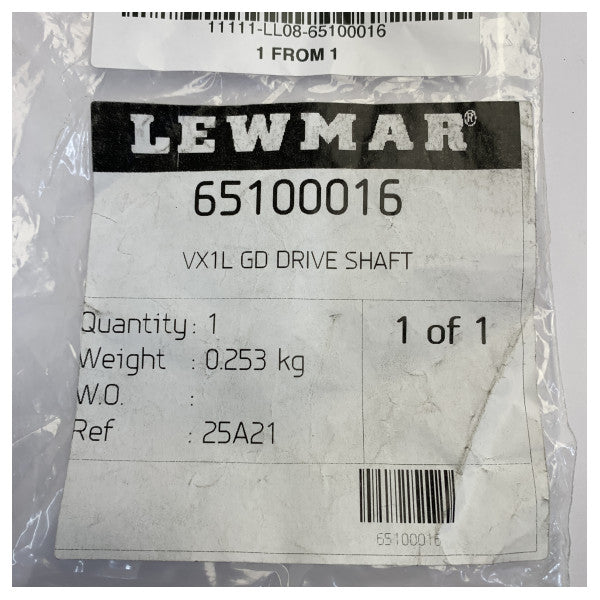 Lewmar 65100016 VX1L GD Antriebswelle für Ankerwinde 