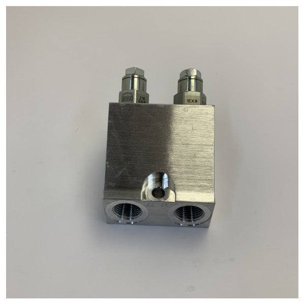 Lewmar B17046 Dual Counterbalance Valve 10:1 Inline Hydraulic Manifold 210 Bar 