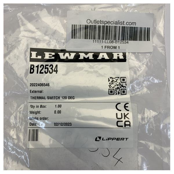 Lewmar B12534 Thermal Switch 120 Degree 