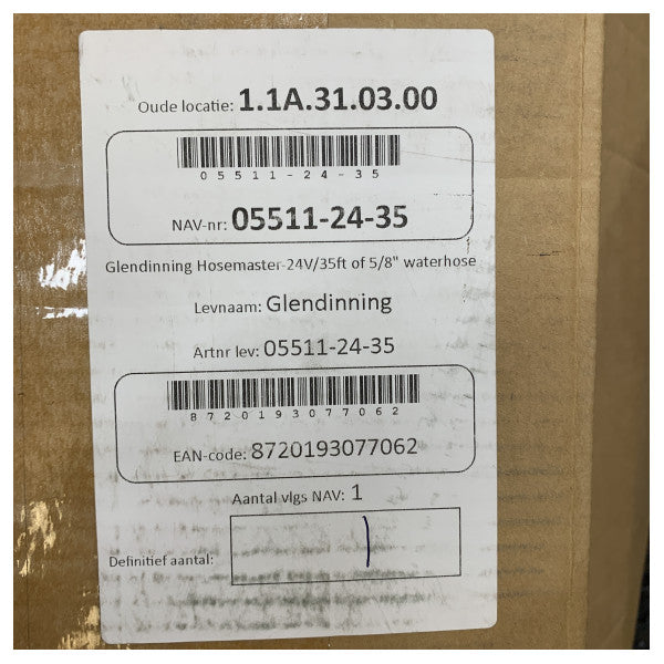 Glendinning Hosemaster 24V sähköinen vesiletkukela 5/8 tuumaa x 35 jalkaa 05511-24-35 