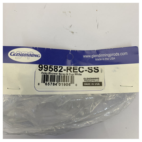 Glendinning 99582-REC Cabeça de pulverização cromada com tampa de montagem embutida em aço inoxidável 