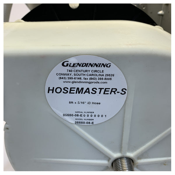 Sistema eléctrico de enrollador de manguera marino Glendinning Hosemaster LW 24V de 22,5 m 