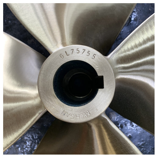 Nakashima 4-Blade Boat Propeller GL469 R2718050140 Polished Marine Propeller 