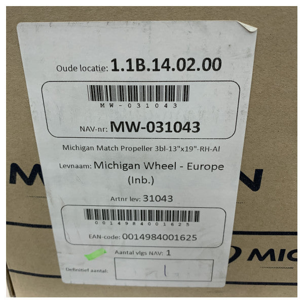 Michigan Match 3-Blade Aluminiumpropeller 13x19 RH AL3 - 31043 