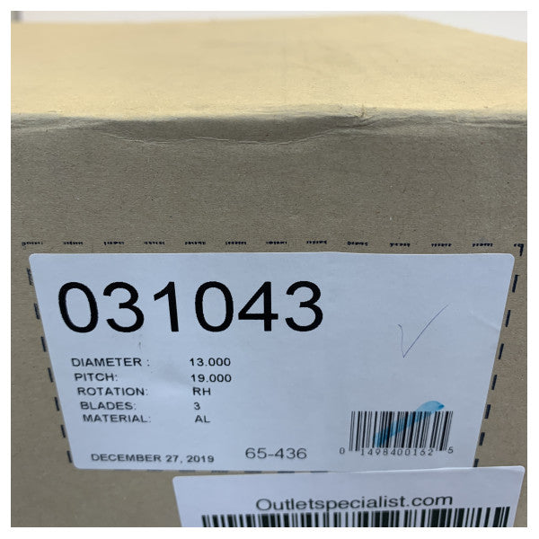 Michigan Match 3-Blade Aluminiumpropeller 13x19 RH AL3 - 31043 