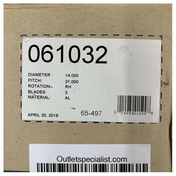 Michigan Match 3-Blatt Aluminium-Propeller mit Cup 14x21 RH 061032 
