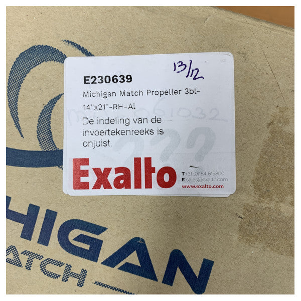 Michigan Match 3-Blatt Aluminium-Propeller mit Cup 14x21 RH 061032 