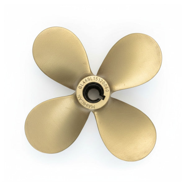Michigan Propellers 4-bladet messingpropel GL469 15x12 LH 25mm - 860043 