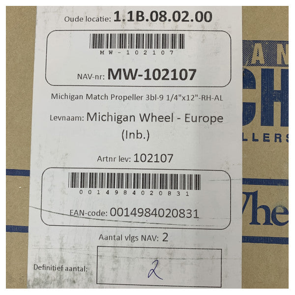 Michigan Match 3-Blade Aluminum Boat Propeller 9 1/4 x 12 RH - 102107 