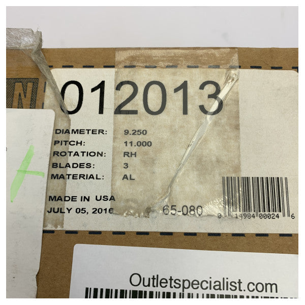 Michigan Match 3-Blatt-Aluminiumpropeller 9 1/4 x 11 RH - 12013 