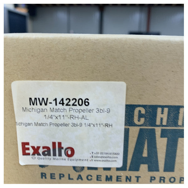 Michigan Match 3-Blatt Aluminium-Propeller für Boote 9 1/4x11 RH - 142206 