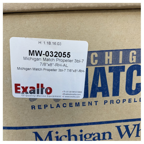 Michigan Match 3-blads aluminiumspropell 7 7/8 x 8 RH - 32055 