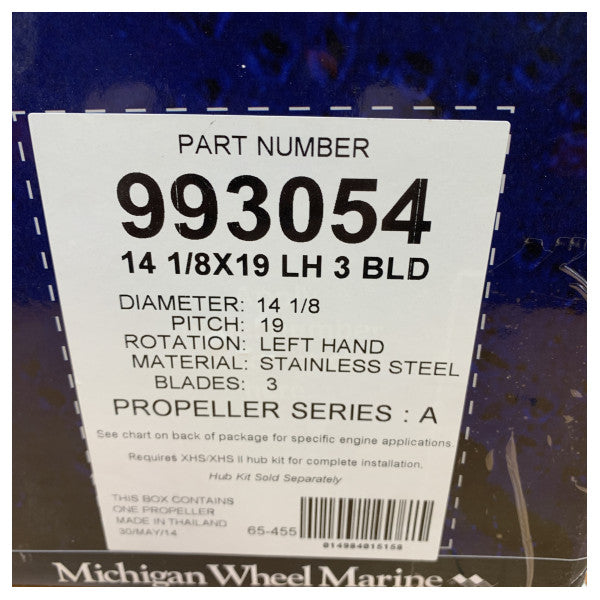 Michigan Apollo 3 Pervaneli Paslanmaz Çelik Pervane 14 1/8 x 19 LH - 993054 